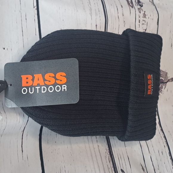 Brass Outdoor Women's Logo Stretched Knit Beanie-Black - Picture 2 of 3